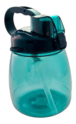 Botella 1.5lt Vaso Agua Kawaii Termo Gym Yoga Lonchera Lunch Color Azul