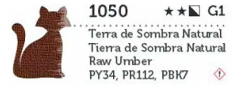 Pintura al óleo semitransparente Premium G1 de 20 ml, color tierra negro gato con tono natural