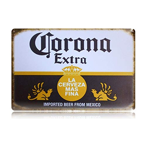 Señales - Retro Vintage Tin Sign, Corona Beer From Mexico, H