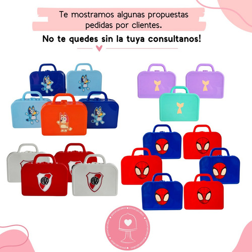 Valijitas Souvenir Personalizada Cumple Tematico X60 U. Barbie Y Ken