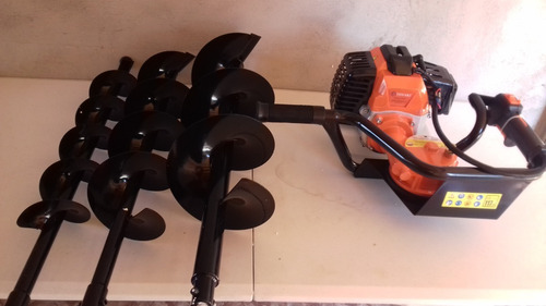 Imagen 3 de 5 de Barreno Ahoyador Con Tres Brocas 4-6-8 Motor 2t
