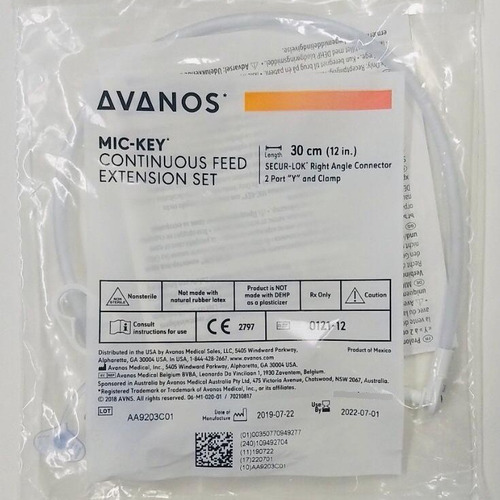 Extensor de gastrostomía Mic-key Fine (kit de 5 unidades) Avanos