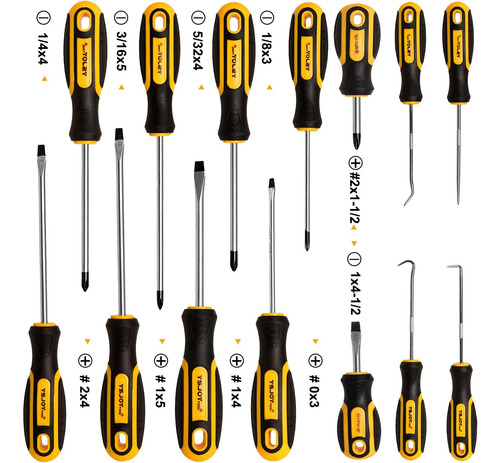 Ysjoytool Juego De Destornilladores Magnéticos De 14 Piezas,
