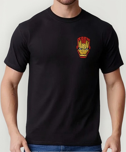 Playera Ironman Algodon Casco Cuello Redondo