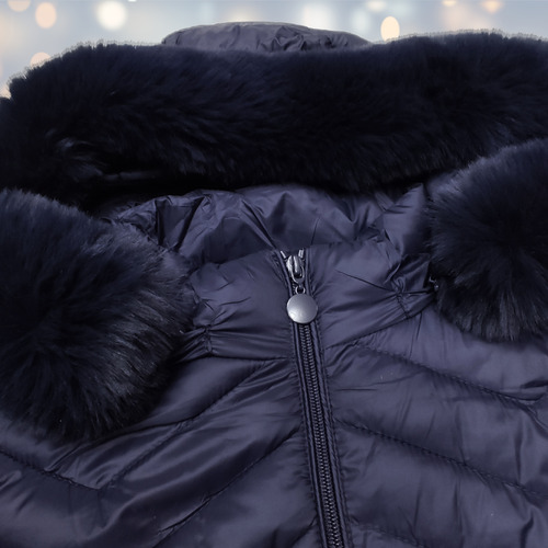 Campera Talla Grande Inflable Larga Piel Capucha Desmontable