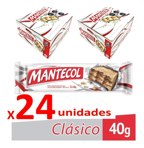 Mantecol Barra 24 Unidades Clásico (40g C/u) Display 2 Cajas