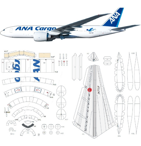 Boeing B777f Ana Cargo Papercraft
