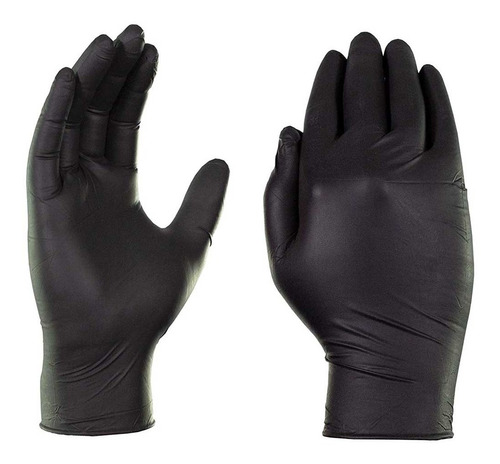 Guantes Vinil Ch Examinacion Proteccion Manos Negros 100 Pzs