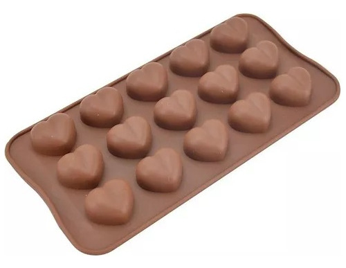 Molde Silicona Corazón Chocolate Gelatina 15 Espacios