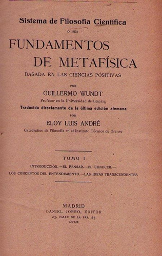 Sistema De Filosofia Cientifica Fundamentos De Metafisica 2t