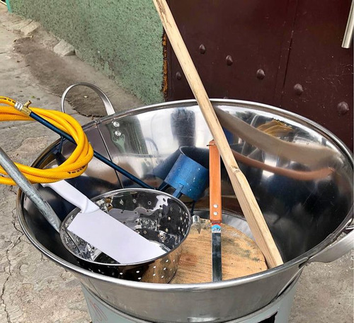 Cazo De Acero De 80 Cm Y Accesorios Kit De Carnitas Acero
