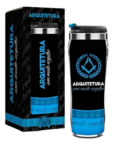 Copo Inox Personalizado Profissões Arquitetura Térmico 450ml Cor Preto Curso Arquitetura