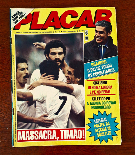 Revista Placar 542  Ótimo Estado 1980  Sócrates Corinthians