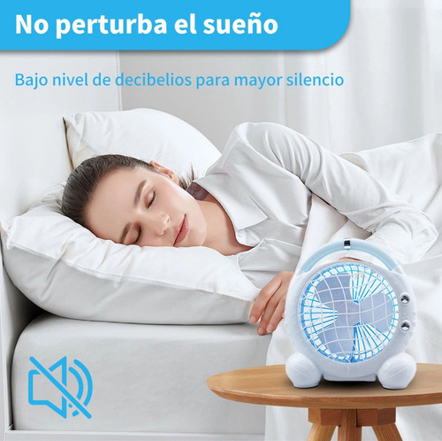 Mini Ventilador De Mesa Con Luz Lampara Usb Con 3 Aspas