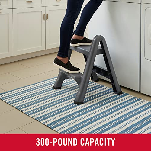 Taburete Plegable De Dos Pasos Rubbermaid, 14 Pulgadas De Al
