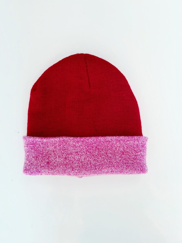 Gorro Sombrero Lana Tejido Invierno Abrigado Polar Rojo Rosa