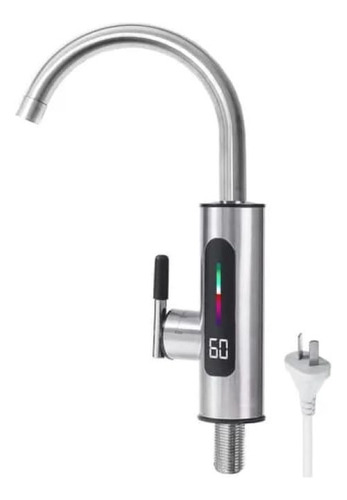 Canilla Griferia Electrica Calentador De Agua 3300w Display Plateado Cromado 50/60 Hz