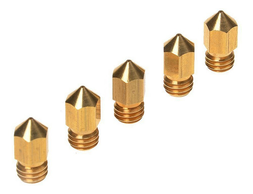 5pcs Cabezal Impresion Tipo Boquilla Extrusion Bronce Mm