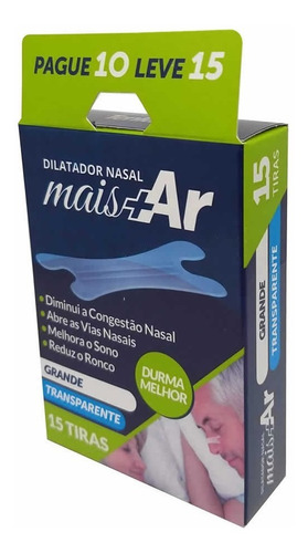 Dilatador Nasal Mais Ar Anti Ronco Cx Com 15 Unid Original