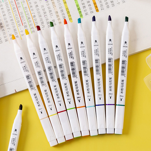 Caneta Brush Pen Duas Pontas Dual Tip Com 18 Cores
