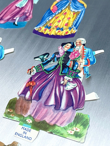 Antiguas Pegatinas Troquelados Scrapbook Parejas Princesas (Usado)