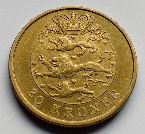 Moneda De Dinamarca, 20 Kroner 2004.