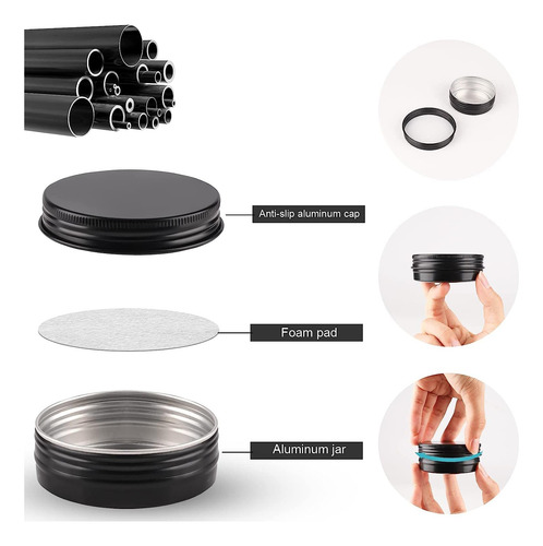 Latas Metálicas De Aluminio Obkjj De 60 Ml Con Tapa De Rosca