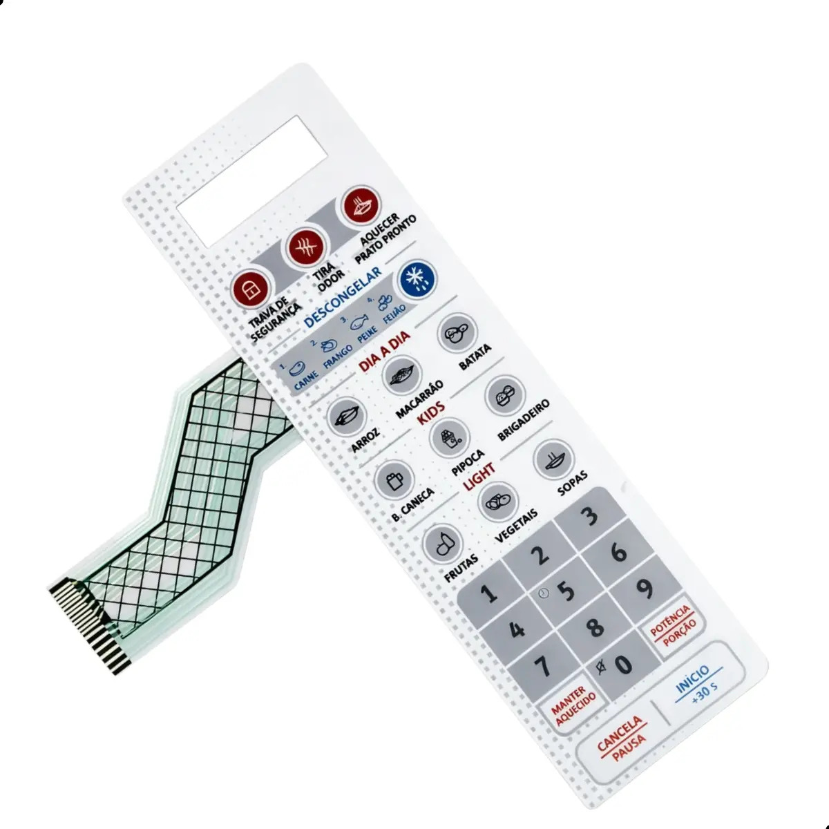 Teclado Do Painel Membrana Para Micro-ondas Electrolux Mto30