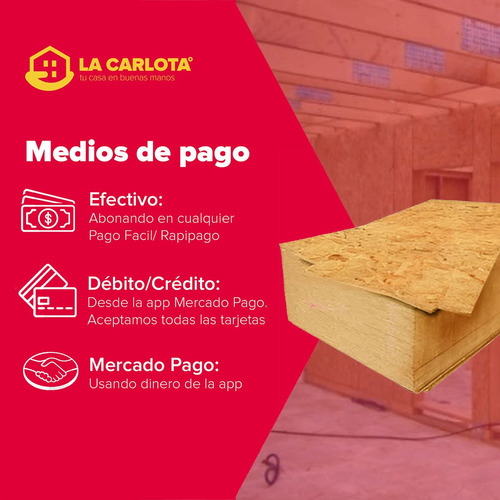 Placa Osb Construcción Estructural 1.22x2.44 Mts 15,1 Mm