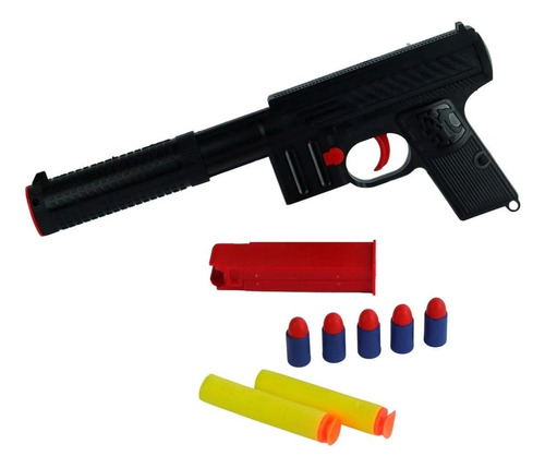 Pistola Lança Dardo 30cm 08 Peças Shoot Speed Brinquedo Kids