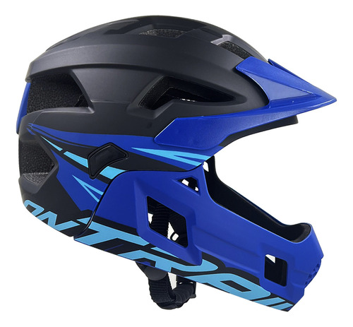  Casco Para Niños Ontrail Racer Negro Azul S Bicicross Bmx