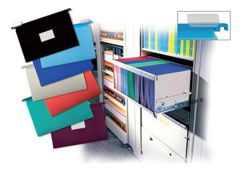 Carpetas Colgante Oficio Pvc Plastica Lama X 10 Unidades Celeste