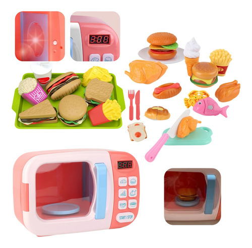 Mh Juego De Juguetes De Cocina For Microondas Con Luz