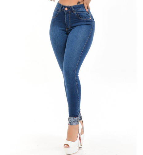 Calça Jeans Feminina Destmoda Barra Love Modelos Exclusivos
