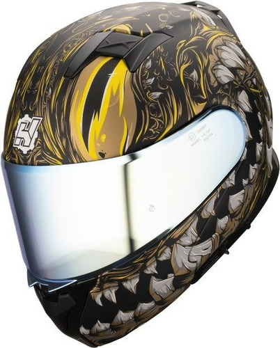 Casco Abatible Hax Amatista Mutant Negro Oro