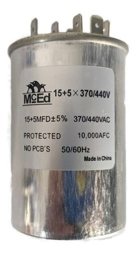 Capacitor Marcha 15+5mfd X 370/440vac