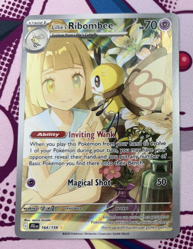 Cartas Pokemon Lillie's Ribombee Full Art Illustration Rare