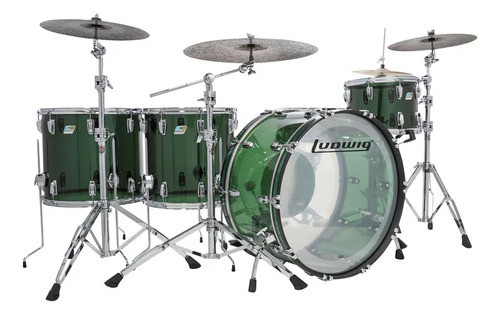 Batería Ludwig Vistalite Zep Acrílico 5pzas Color Verde