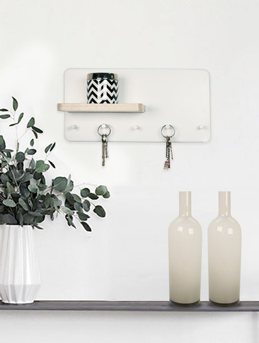Imagen 2 de 2 de Porta Llaves De Pared Con Estante Llavero Nordico