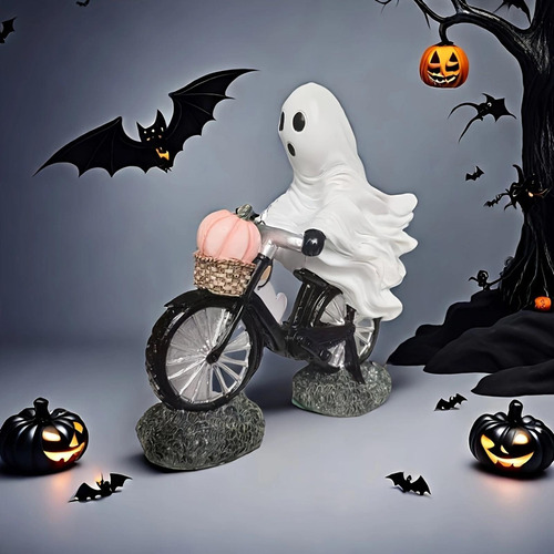Estatua De Ciclista Fantasma Para Decoración De Halloween