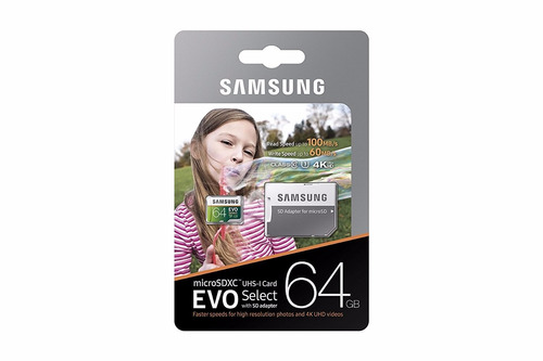Memoria Samsung 64gb 100mb/s Micro Sd Evo Select 4k