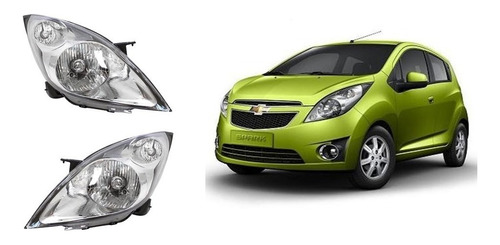 Par De Faros Spark 2013 2014 2015 2016 Fondo Cromo Nuevos!