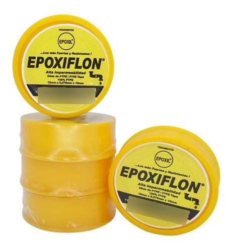 Teflon Profesional Amarillo Mini Epoxil 100% Ptfe Pq 5und