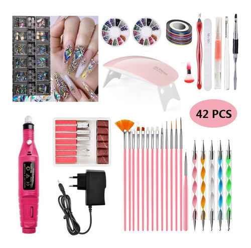 Kit De Manicura Uñas Uv L-ed Lámpara Perforadora De Uñas Máq