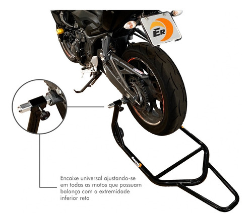 Imagem 3 de 10 de Cavalete Universal Traseiro Moto Nxr Bros 160 Xre 190 300