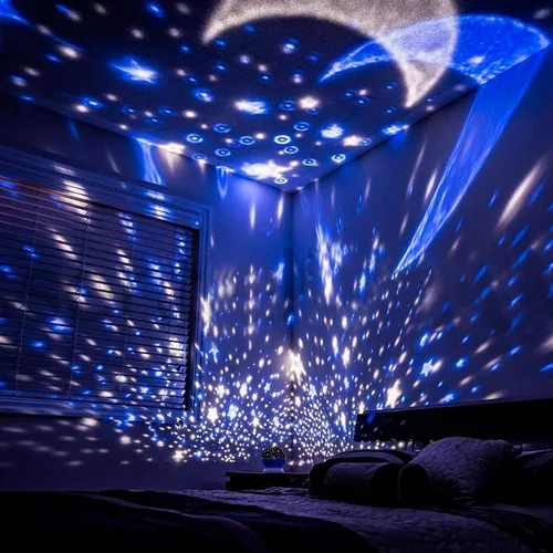 Luz Nocturna Proyector con Rotación 360° automática