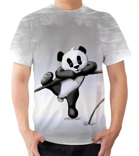 Camiseta Infantil Desenho Panda Fofo Criança