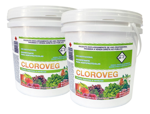 Kit 2 Cloroveg 5kg - Desinfetante Para Hortifrutícolas