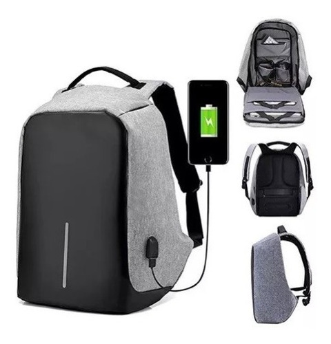 Mochila Anti Robo Para Laptop 15.6  Usb Varios Colores