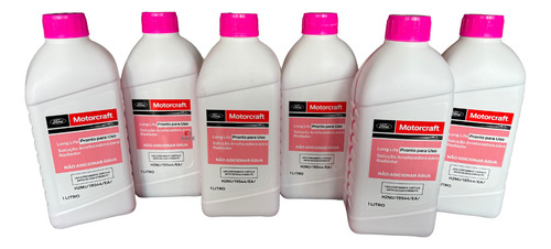 Kit 6l Aditivo Radiador (long Life Rosa) Todos Veículos Ford